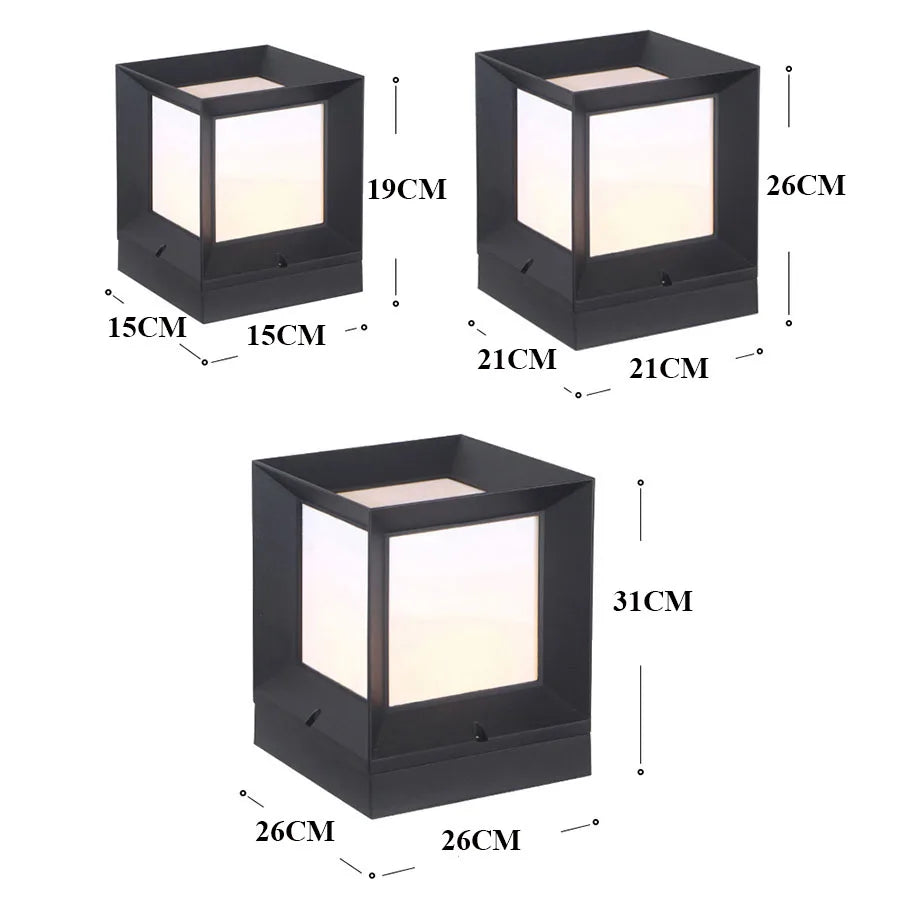 Buiten Staande Lamp Voor Oprit En Poort 12W LED Modern Zwart | Sansoti