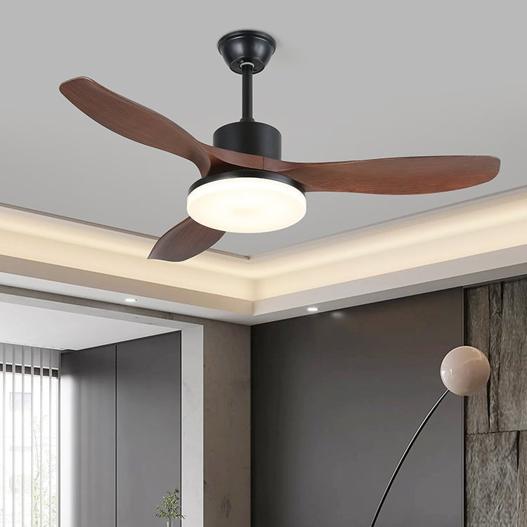 Scandinavisch geïnspireerde plafondventilator met verlichting en afstandsbediening – 6 snelheden, dimbaar LED, verkrijgbaar in 126 cm en 132 cm diameter | Sansoti