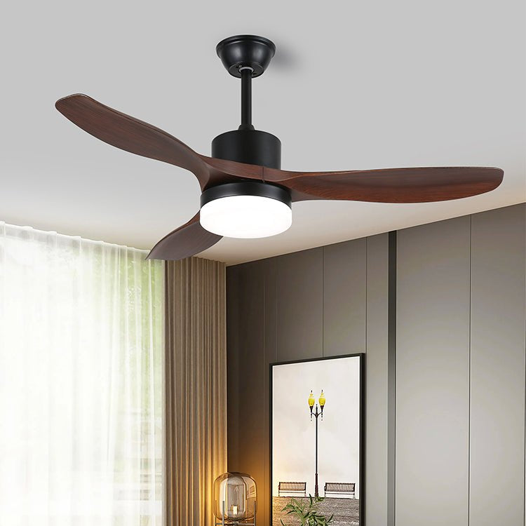Moderne Plafondventilator met Verlichting Minimalistische Darian in Houtafwerking – Scandinavisch Ontwerp Ø126-132cm | Sansoti