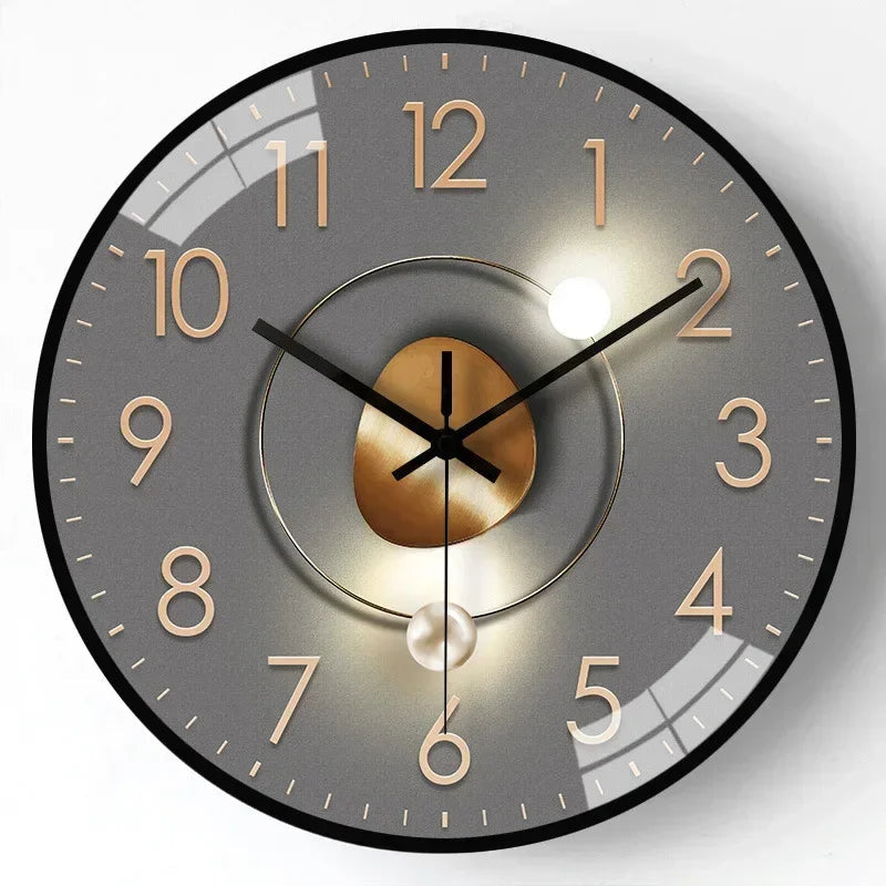 Stille Wandklok met Digitaal Verloopgoud Design 20cm | Sansoti