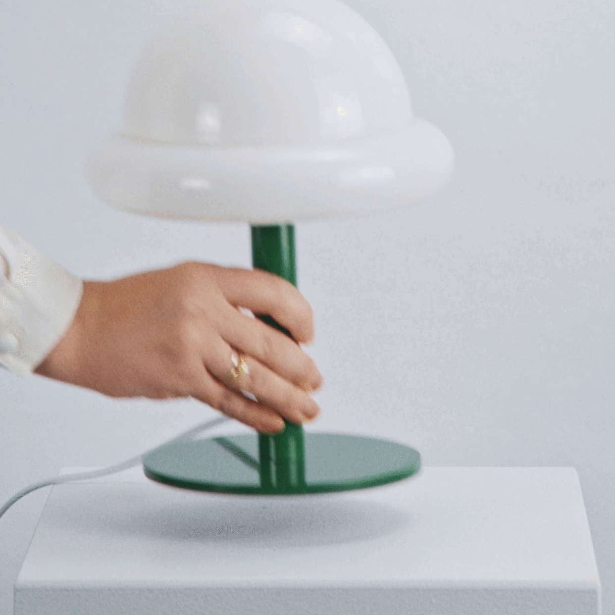 Tischleuchte Glas Metall Verspielt 28cm Mintgrün Gelb Stimmungslicht Wohnzimmer Modern | Restfield