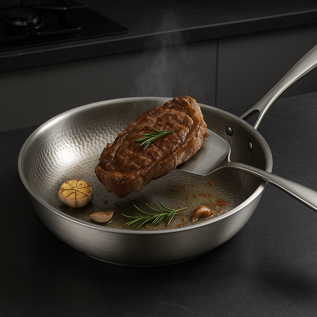 Premium 304 Stainless Steel Roasting Pan Three-Layer Induction Gas Ceramic Non-Stick Cookware for Professional Cooking | Sansoti