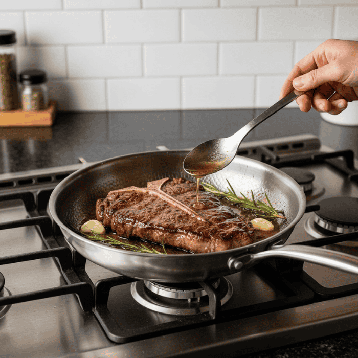 Premium 304 Stainless Steel Roasting Pan Three-Layer Induction Gas Ceramic Non-Stick Cookware for Professional Cooking | Sansoti