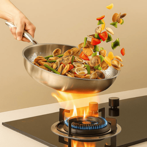 Premium 304 Stainless Steel Roasting Pan Three-Layer Induction Gas Ceramic Non-Stick Cookware for Professional Cooking | Sansoti