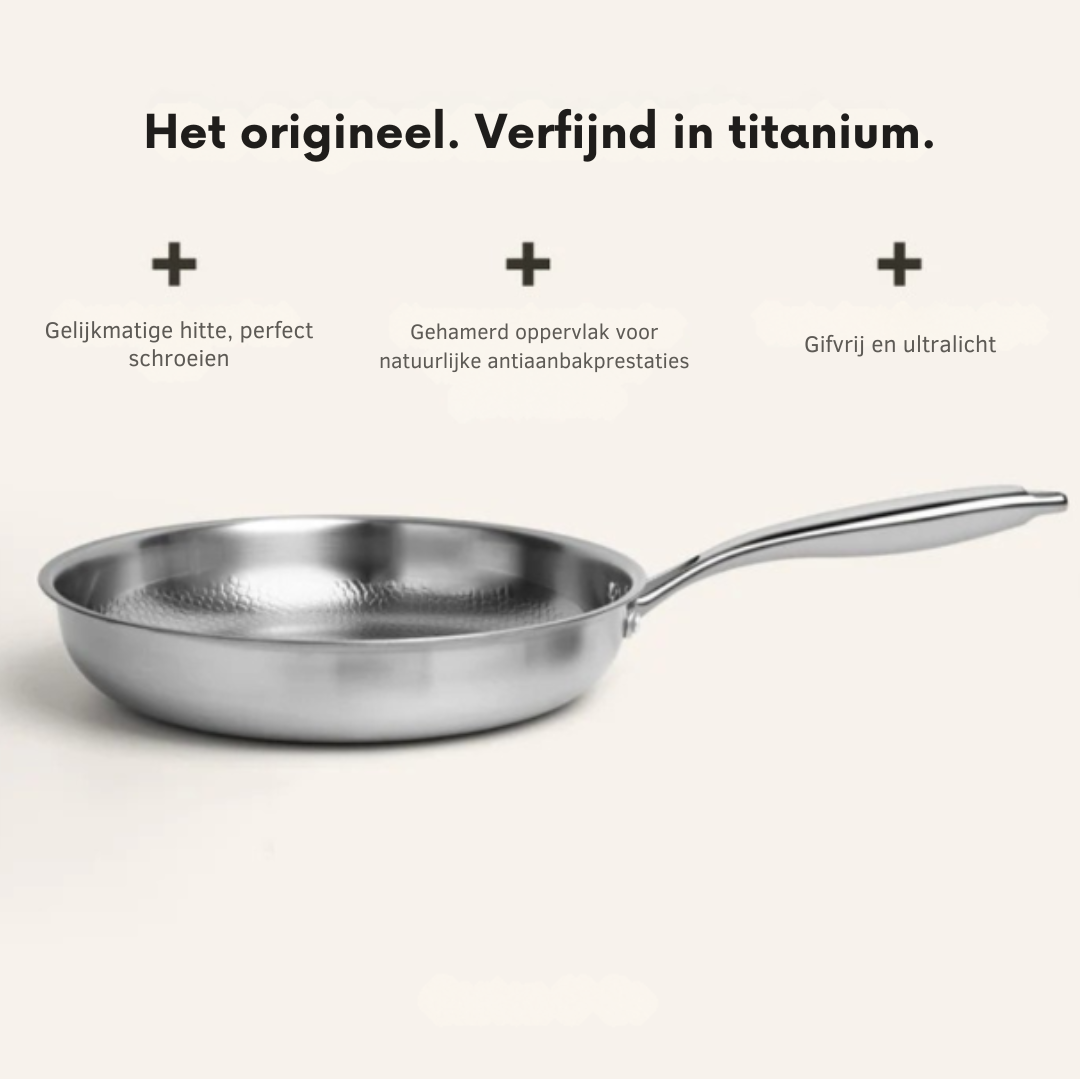 Titanium Koekenpan met Gehamerde Antiaanbaklaag | Inductie Geschikt | Sansoti