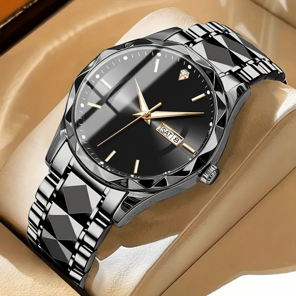 Multifunctioneel Sporthorloge Titanium Heren Chronograaf Dual Display Waterdicht Lichtgevend Outdoorhorloge | Sansoti