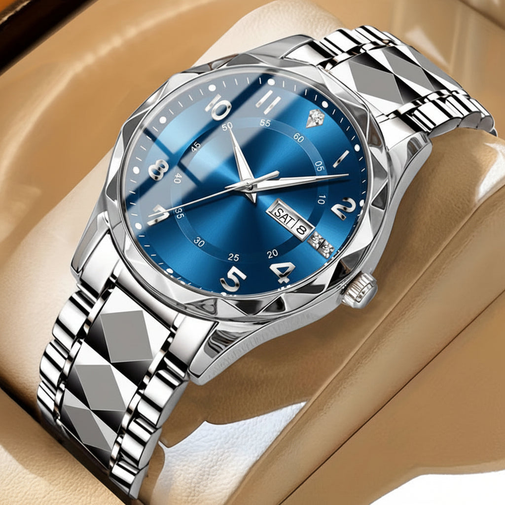 Multifunctioneel Sporthorloge Titanium Heren Chronograaf Dual Display Waterdicht Lichtgevend Outdoorhorloge | Sansoti