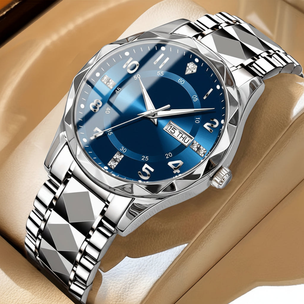 Multifunctioneel Sporthorloge Titanium Heren Chronograaf Dual Display Waterdicht Lichtgevend Outdoorhorloge | Sansoti