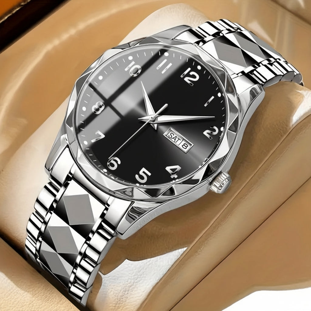 Multifunctioneel Sporthorloge Titanium Heren Chronograaf Dual Display Waterdicht Lichtgevend Outdoorhorloge | Sansoti