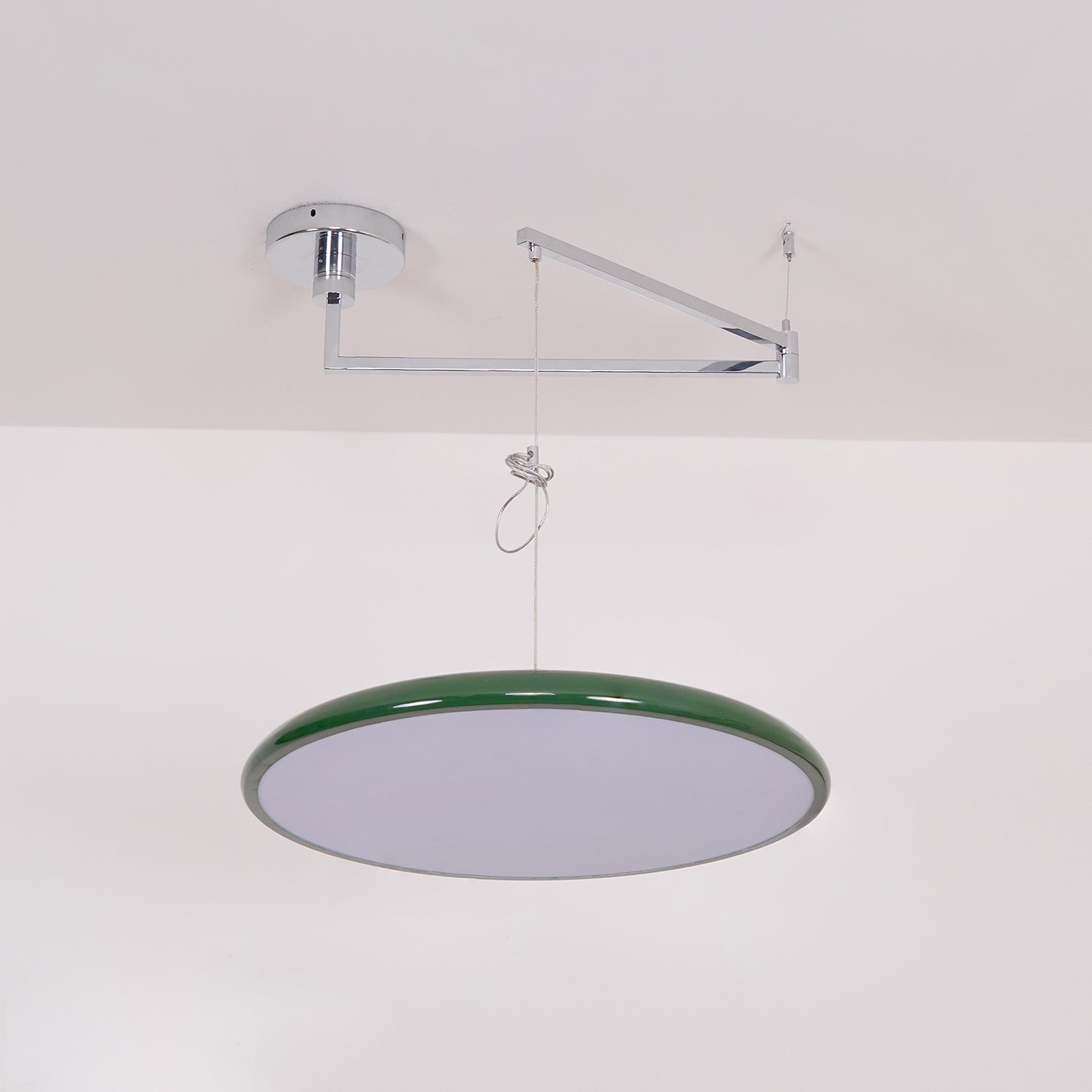 Suspension Réglable Métal Acrylique Rouge Vert Beige Rond Industriel Salon Salle à Manger | Restfield