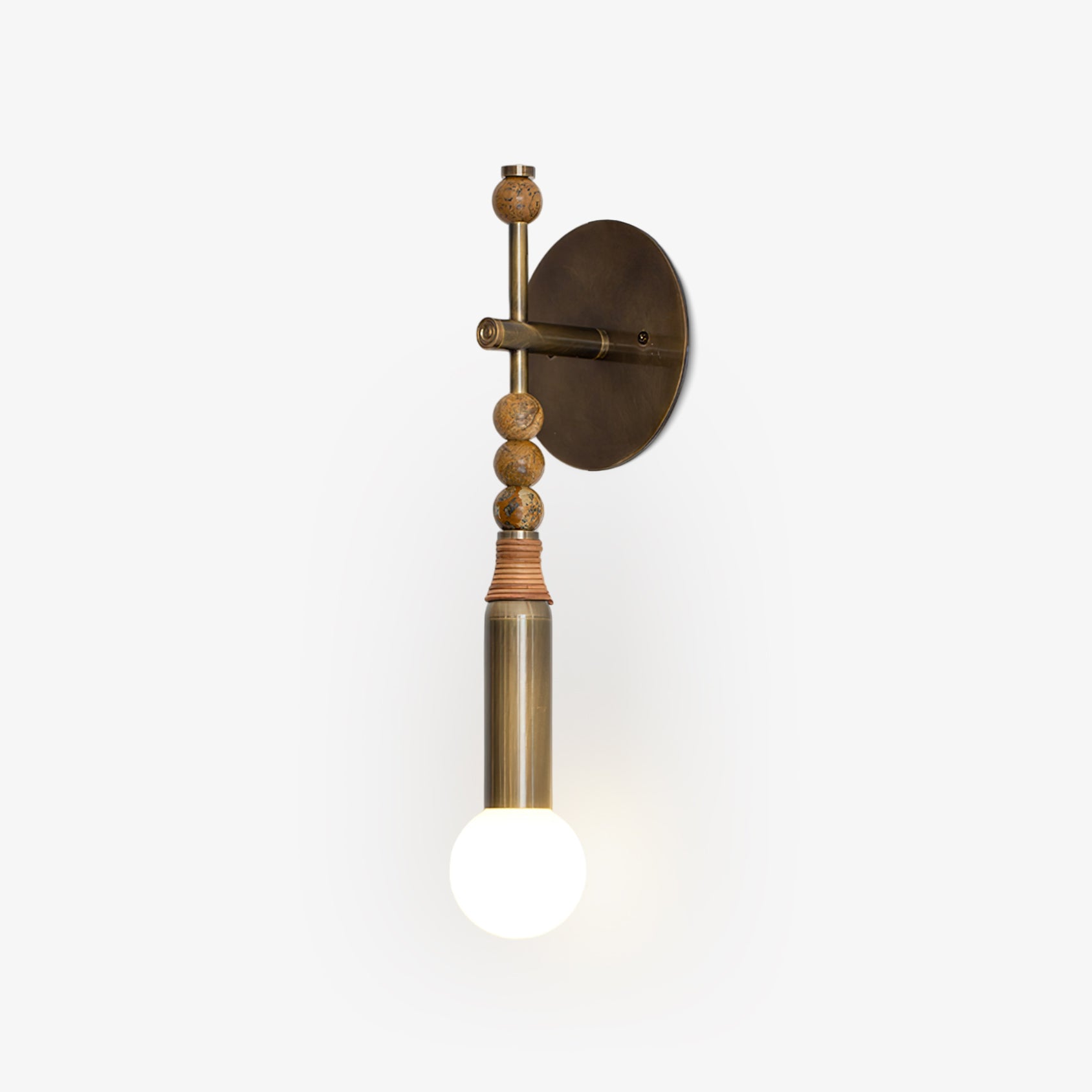 Toam Wandlamp Marmer Messing – Persepolis Geïnspireerd Design met Antique Brass Afwerking 18.9 en 27.6 inch | Sansoti