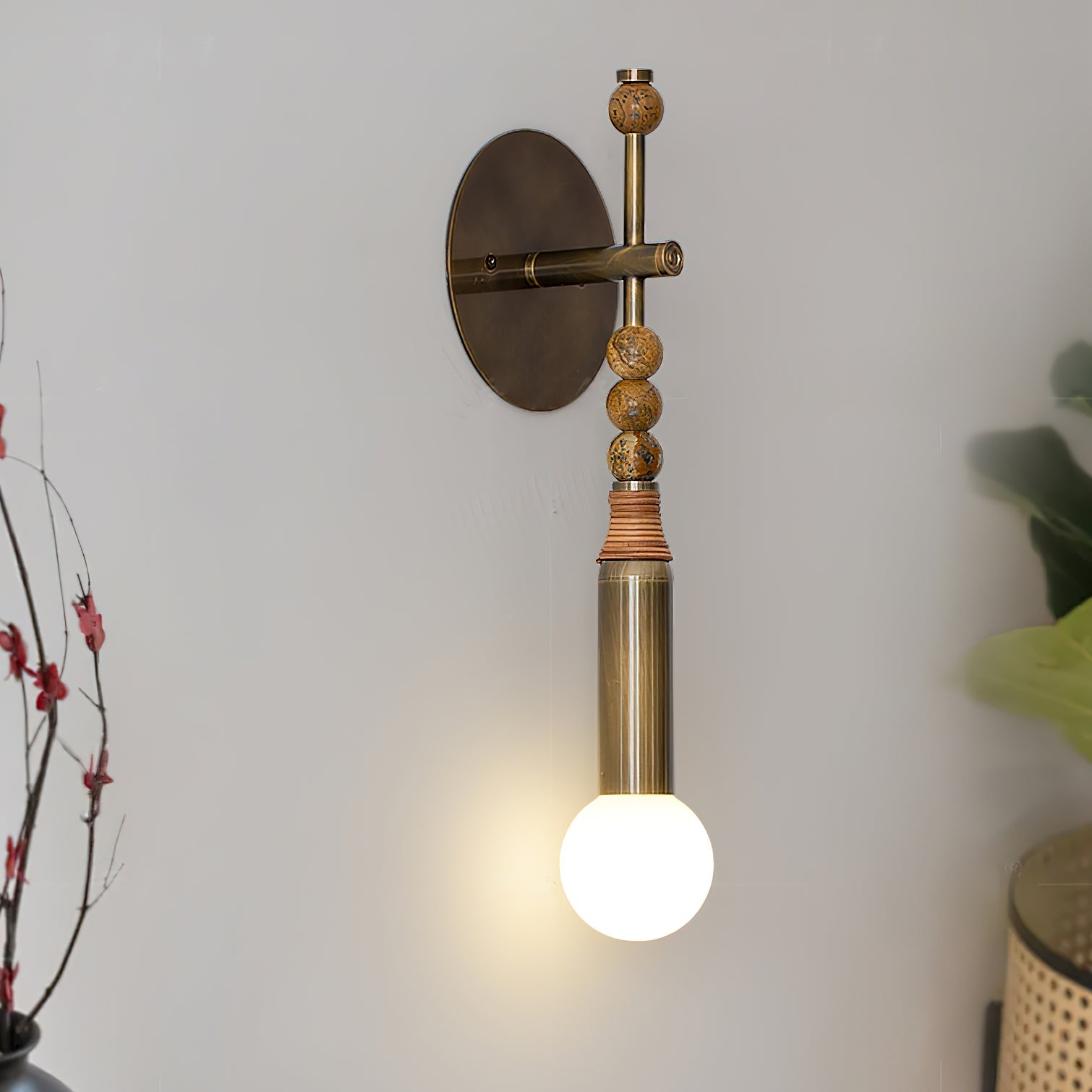 Toam Wandlamp Marmer Messing – Persepolis Geïnspireerd Design met Antique Brass Afwerking 18.9 en 27.6 inch | Sansoti