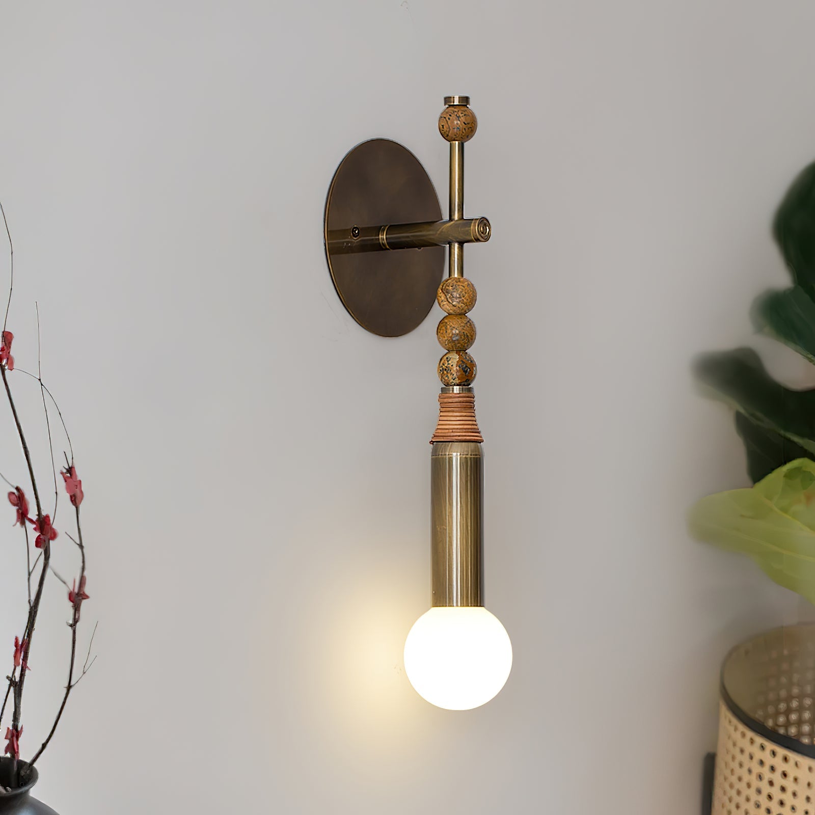 Toam Wandlamp Marmer Messing – Persepolis Geïnspireerd Design met Antique Brass Afwerking 18.9 en 27.6 inch | Sansoti