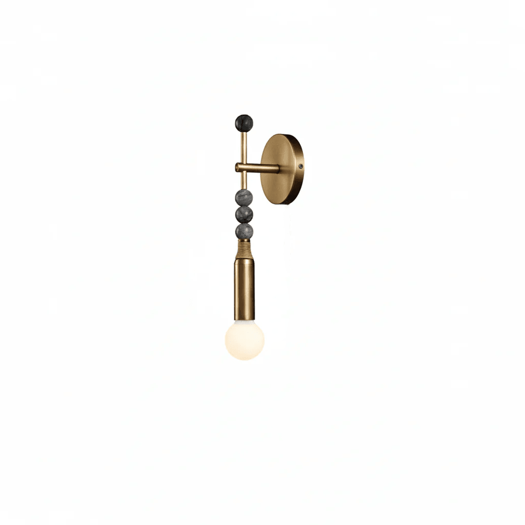 Toam Wandlamp Marmer Messing – Persepolis Geïnspireerd Design met Antique Brass Afwerking 18.9 en 27.6 inch | Sansoti