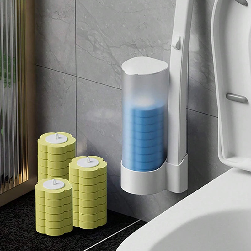 Toilettenbürste mit Einweg-Reinigungsköpfen und Halterung für hygienische Toilettenreinigung | Restfield