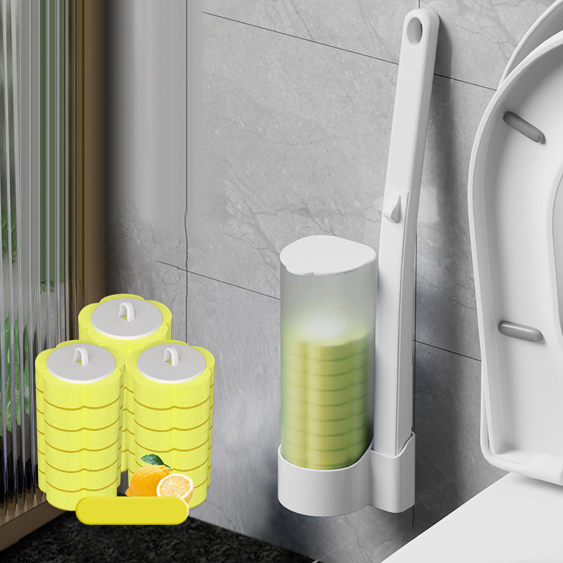 Toilettenbürste mit Einweg-Reinigungsköpfen und Halterung für hygienische Toilettenreinigung | Restfield