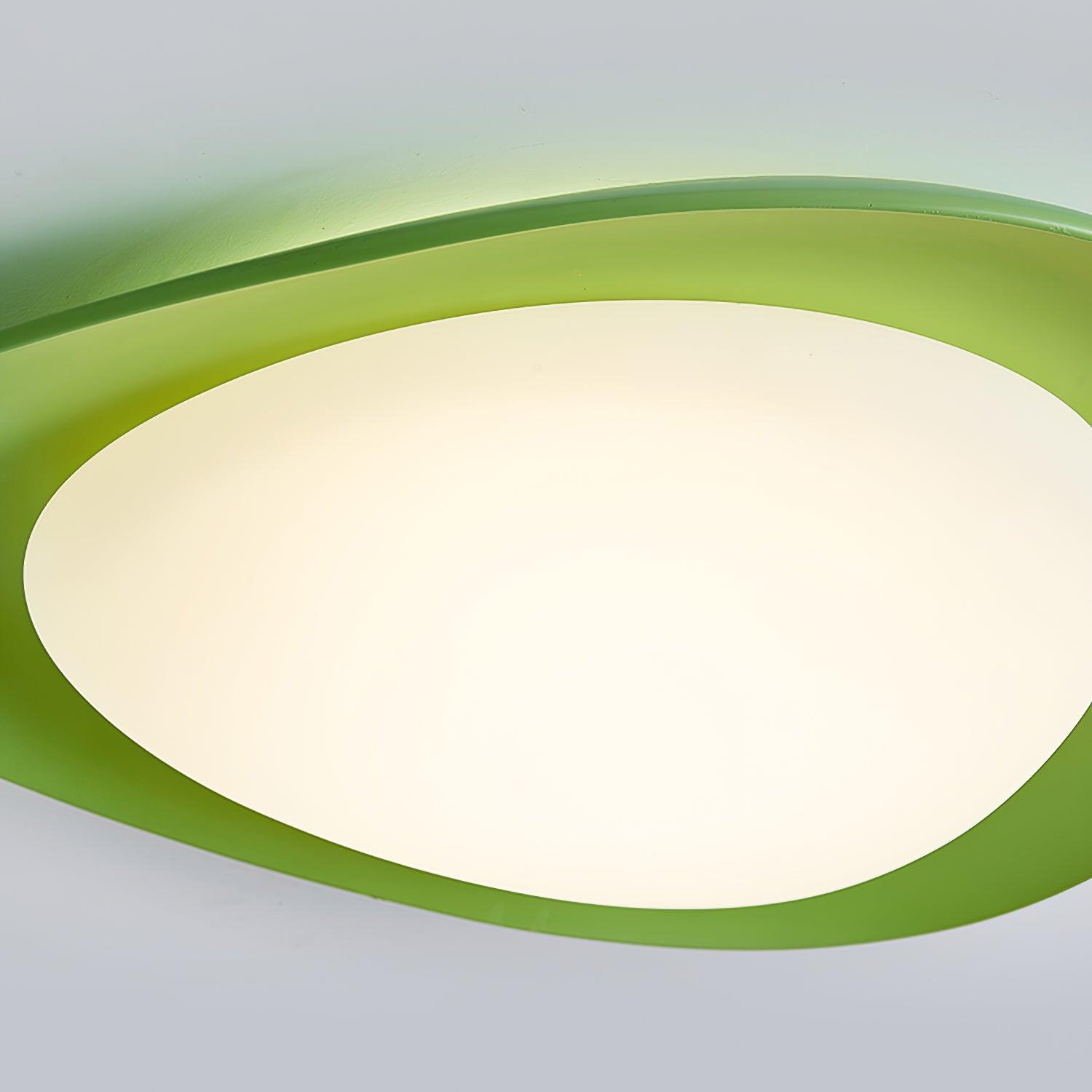 LED Plafondlamp Bladvorm Resin Groen Woonkamer Slaapkamer Eetkamer Organische Plafondlamp Scandinavisch Interieur | Sansoti