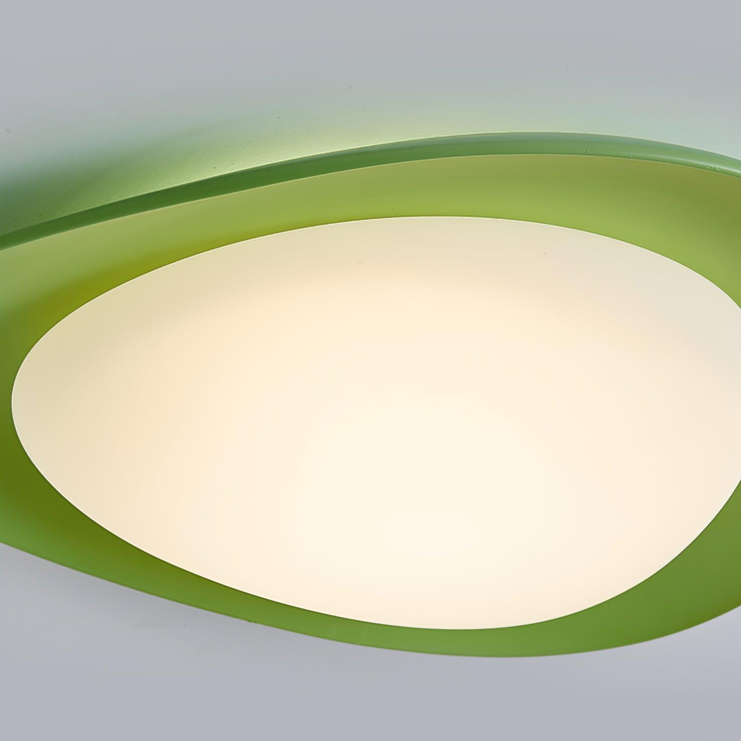LED Plafondlamp Bladvorm Resin Groen Woonkamer Slaapkamer Eetkamer Organische Plafondlamp Scandinavisch Interieur | Sansoti