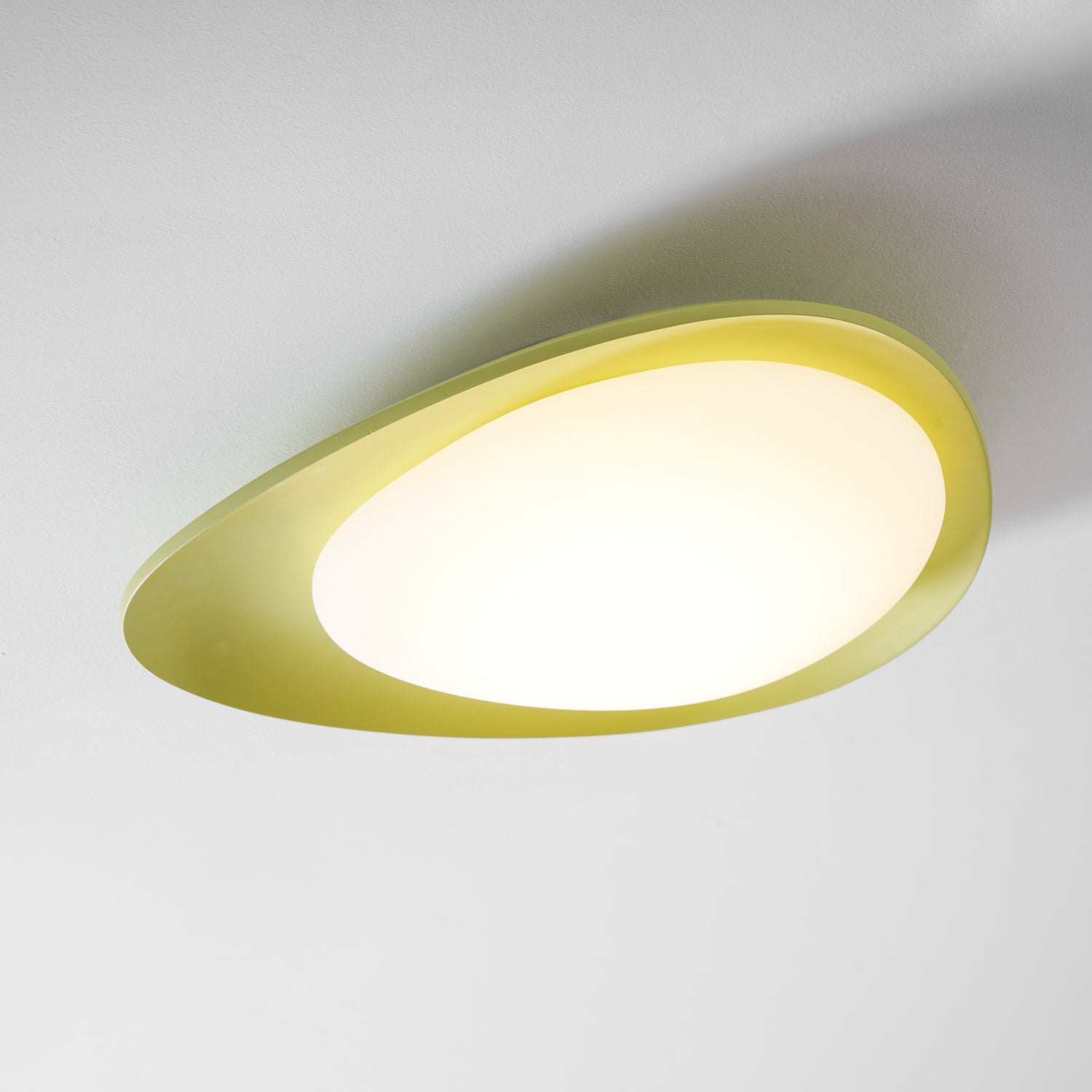 Plafonnier Résine Ovale Vert Beige Salon Chambre LED 3000K 4000K 6000K Ø36 Ø46cm Organique Plafonnier Dimmable | Restfield
