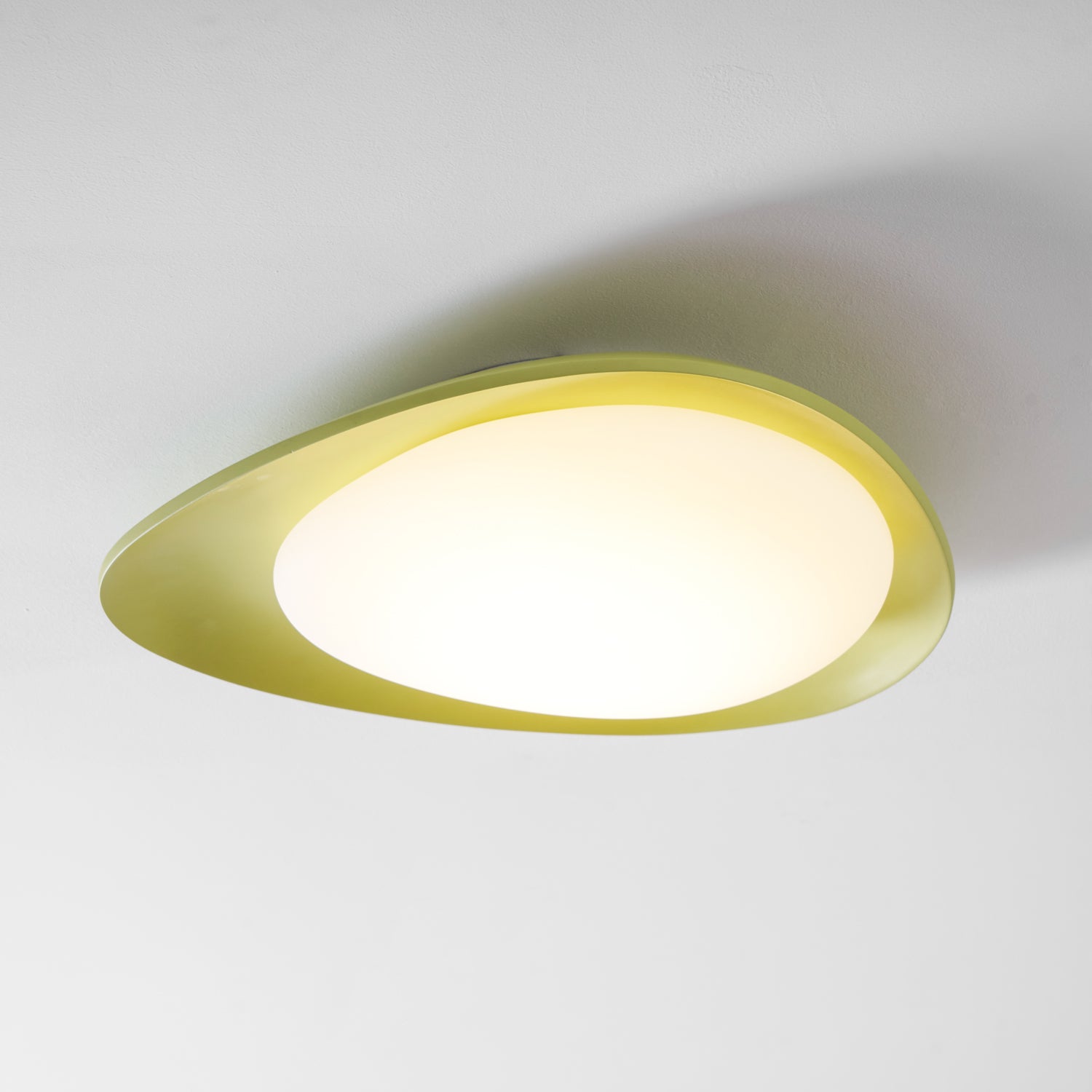 Plafonnier Résine Ovale Vert Beige Salon Chambre LED 3000K 4000K 6000K Ø36 Ø46cm Organique Plafonnier Dimmable | Restfield