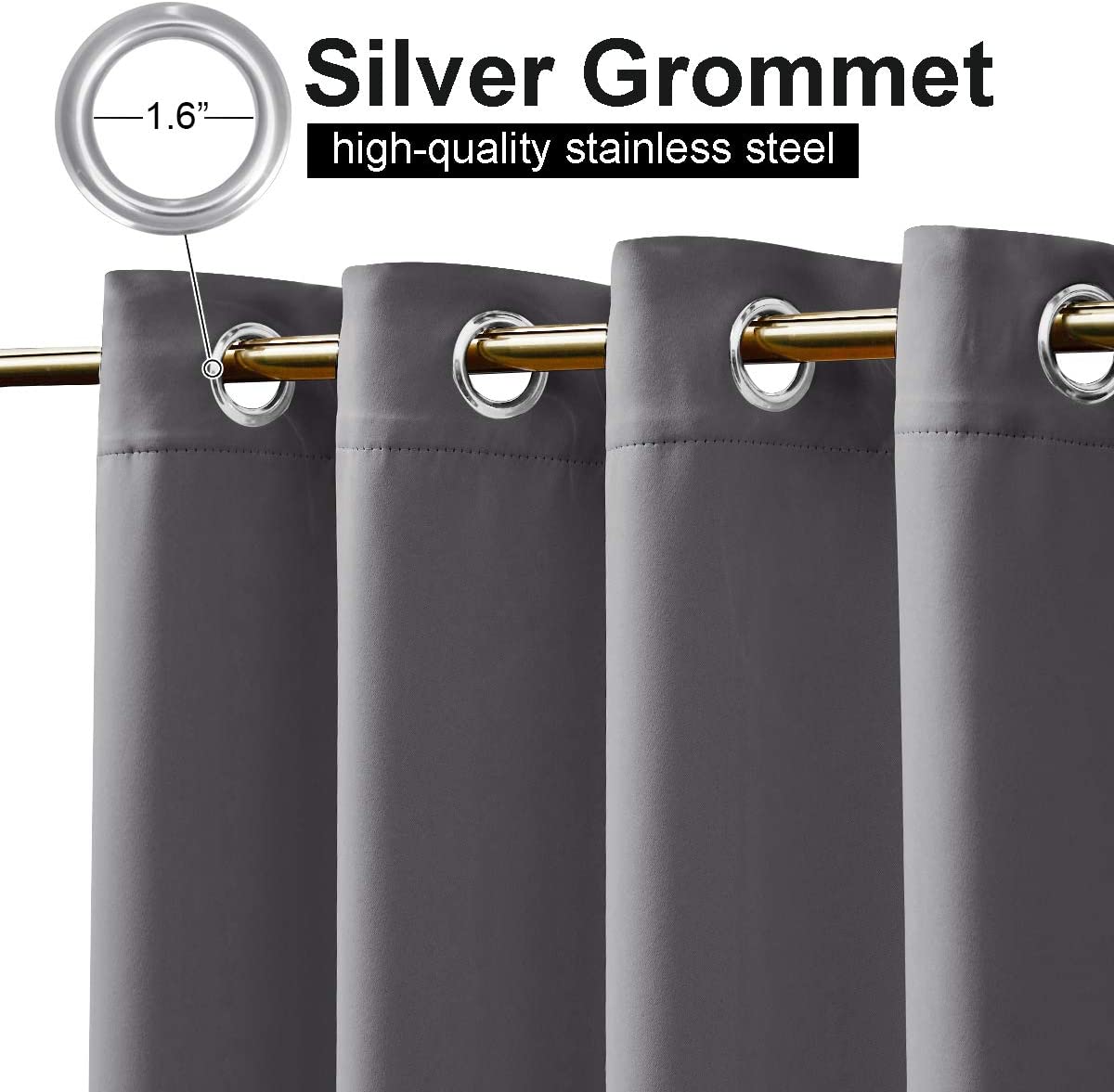 Wind-Resistant Outdoor Curtains with Ring Mounting 1 Panel for Patio Terrace Veranda | Sansoti