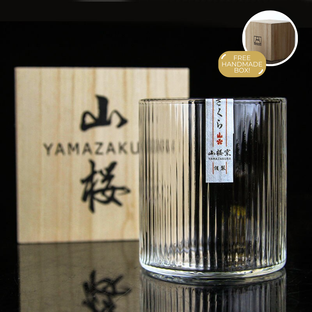 Japans Whiskyglas 320ml Hittebestendig Glas Vintage Stijl Handgemaakt met Houten Kist Whisky Drinkglas Borrelglas Geschenkverpakking Premium Glaswerk Scandinavisch Interieur | Sansoti