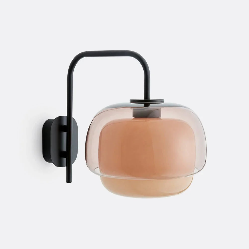 Gekleurde Glazen Wandlamp met Ronde Kap – Groen, Roze, Oranje – Moderne LED Verlichting | Sansoti