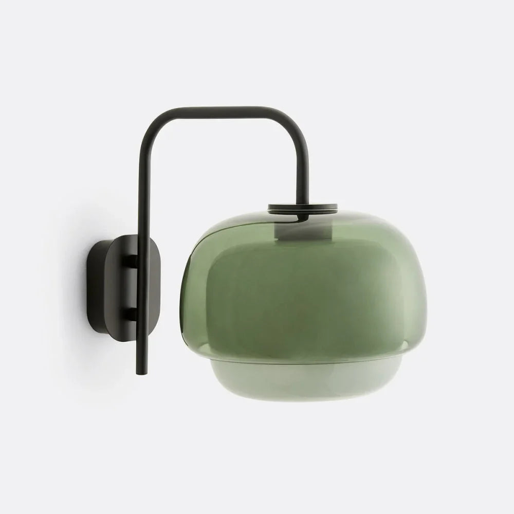 Gekleurde Glazen Wandlamp met Ronde Kap – Groen, Roze, Oranje – Moderne LED Verlichting | Sansoti