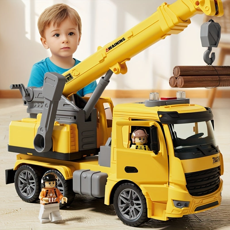 Grue Jouet Lumière Son Bras Mobile Jaune Bleu Tout-Petit 3 Ans Véhicule de Chantier Jouet de Construction Cadeau | Restfield