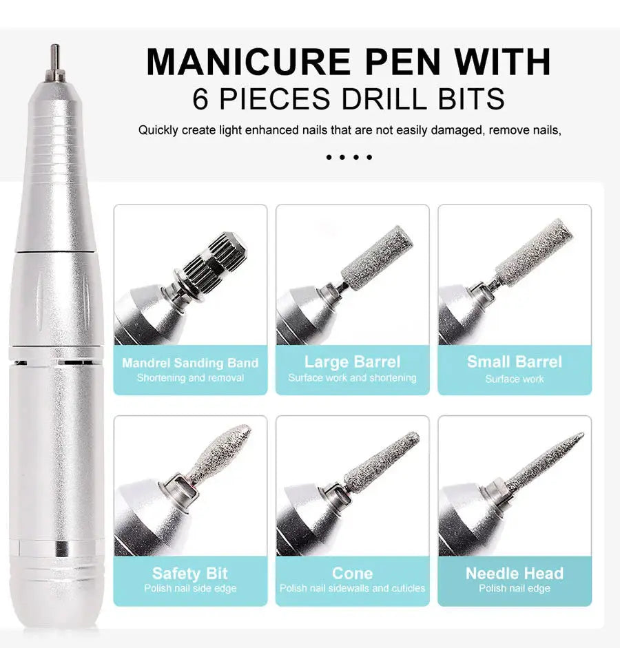 Professionele Nagelfrees 45.000 TPM Oplaadbaar – USB-C Elektrisch Nagelverzorging Systeem voor Acryl, Gellak en Natuurlijke Nagels | Sansoti