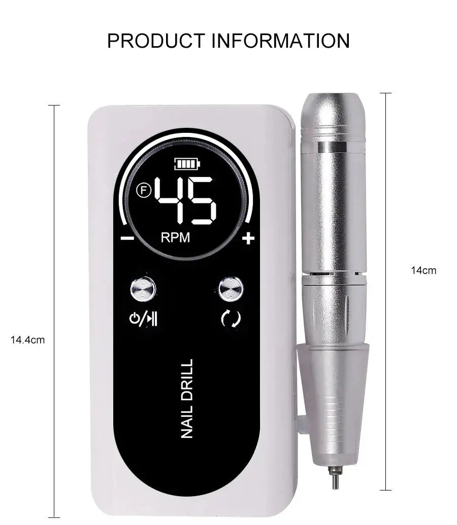 Professionele Nagelfrees 45.000 TPM Oplaadbaar – USB-C Elektrisch Nagelverzorging Systeem voor Acryl, Gellak en Natuurlijke Nagels | Sansoti