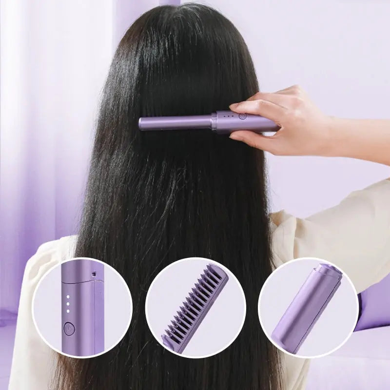 Draadloze Stijltang Borstel – Compact Styling Tool met Keramische Coating & 3 Temperatuurstanden | Sansoti