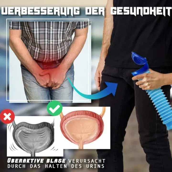 Reiseurinaal Heren BPA-vrij PP 750ml 15-33cm Blauw Auto Camping Wandelen Festival Noodurinaal Opvouwbaar Lekvrij Herbruikbaar | Sansoti