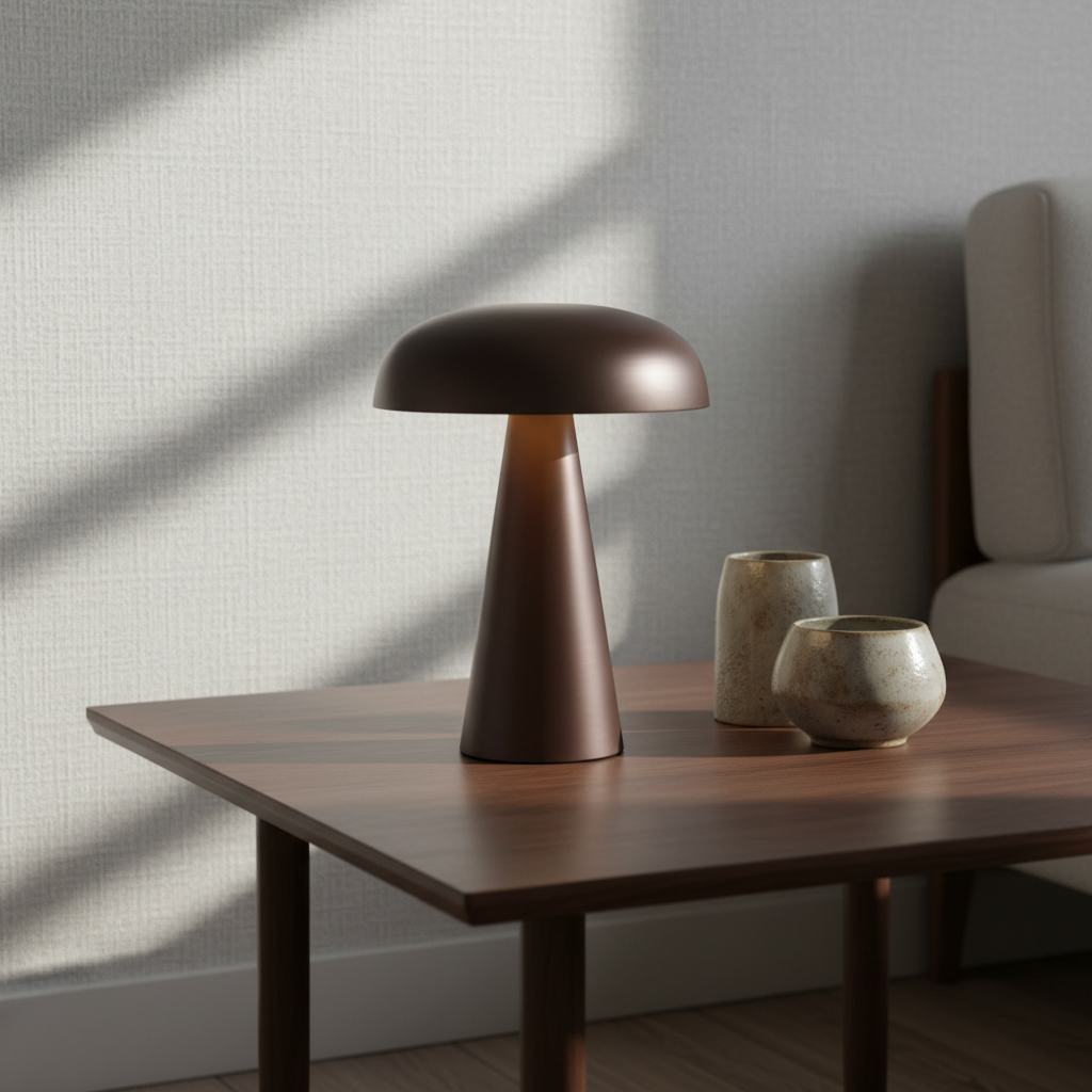 Tafellamp Paddenstoel Metaal Goud Draadloos Oplaadbaar Dimbaar 3000K Woonkamer Slaapkamer Bureaulamp Touch Sfeerverlichting | Sansoti