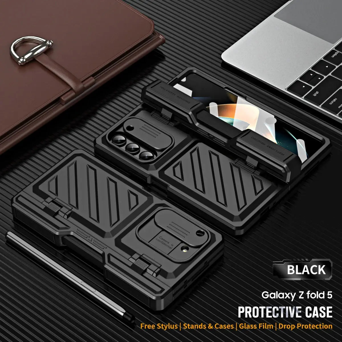 Protective Case with Stand for Foldable Phone – Shock-Resistant with Screen Protection and Stylish Design | Sansoti
