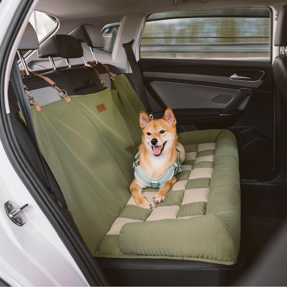 Hondenautobed Opvouwbare Reismat Lounge Stijl met Verhoogde Rand voor Grote Honden Chessboard Lounge | Sansoti