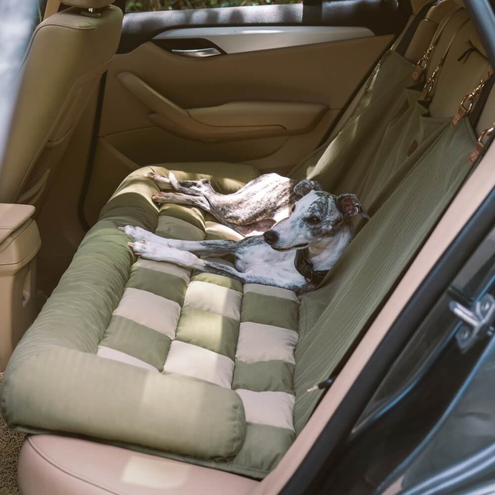 Hondenautobed Opvouwbare Reismat Lounge Stijl met Verhoogde Rand voor Grote Honden Chessboard Lounge | Sansoti