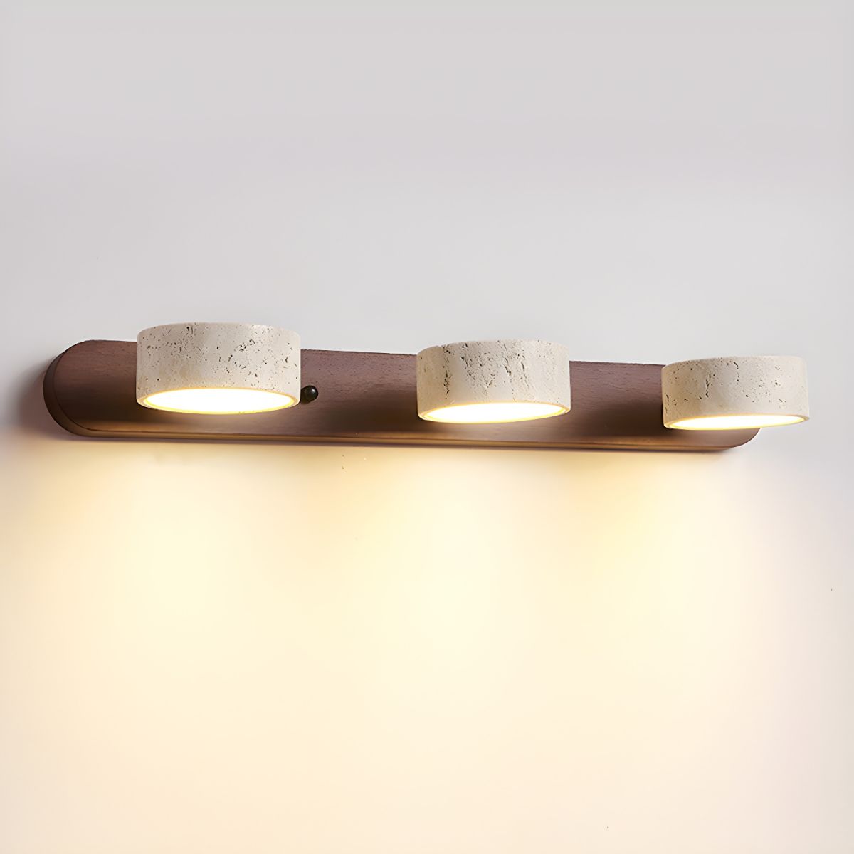 Wandlamp Travertijn Hout LED Dimbaar Woonkamer Hal Slaapkamer Dubbele Wandverlichting Modern | Sansoti