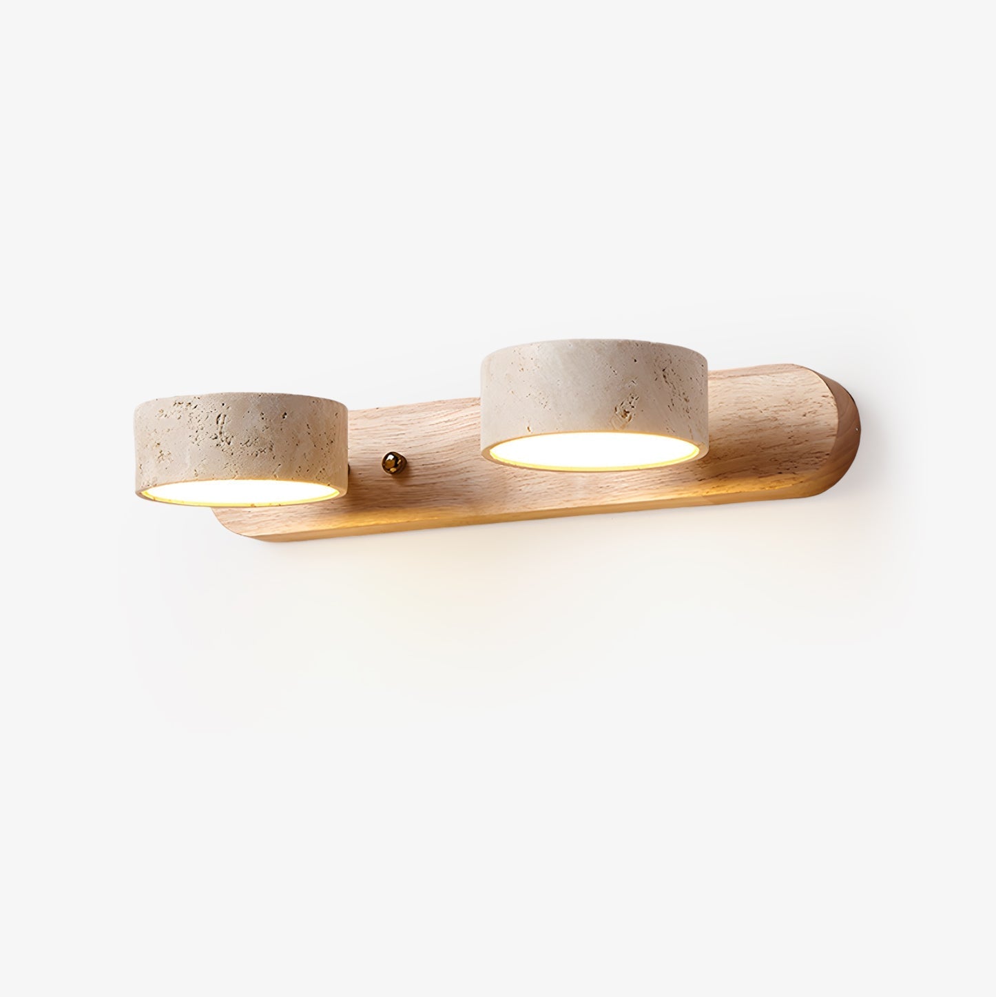 Wandlamp Travertijn Hout LED Dimbaar Woonkamer Hal Slaapkamer Dubbele Wandverlichting Modern | Sansoti