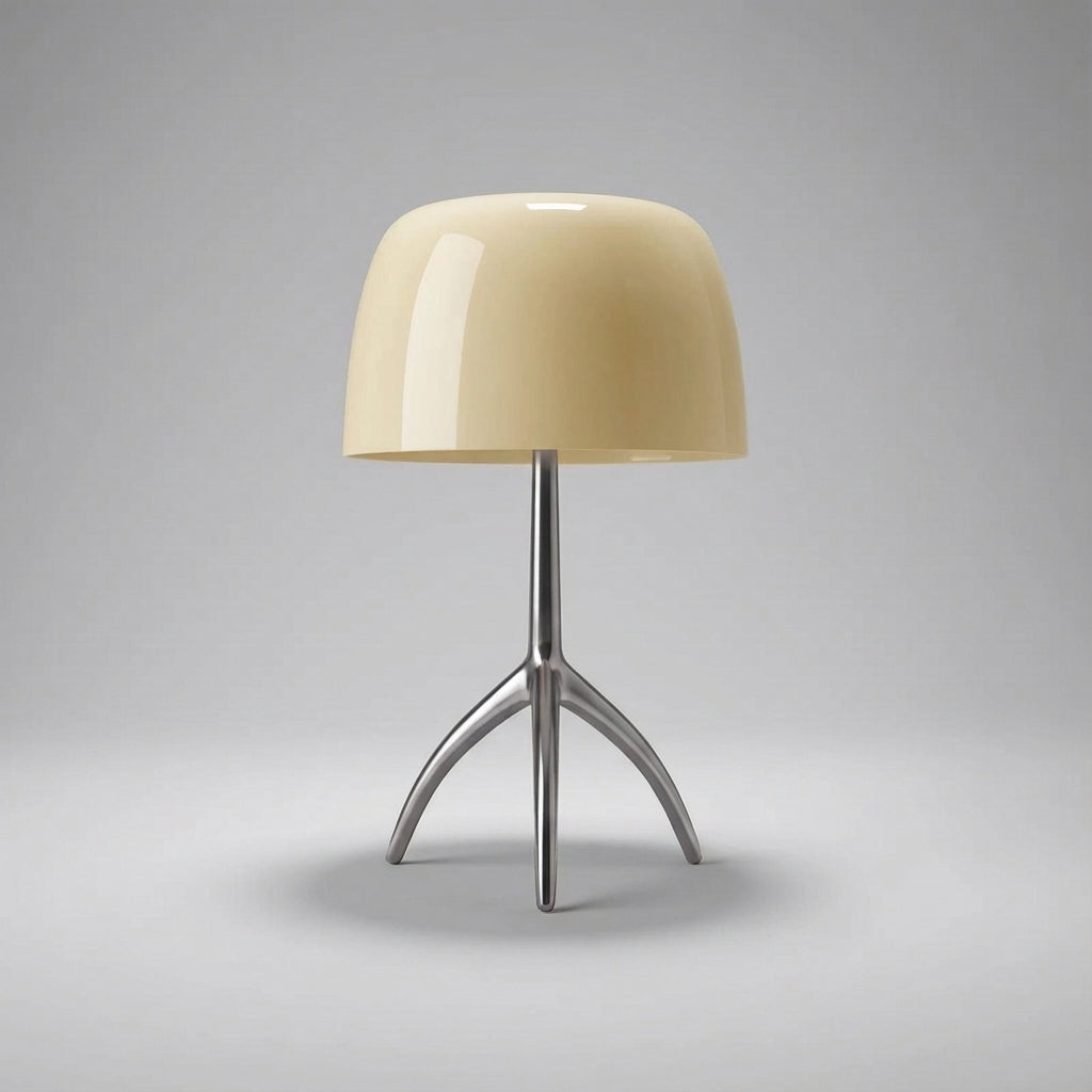 Tafellamp Driepoot Koper Wit Glazen Kap LED Woonkamer Slaapkamer Bureaulamp Modern Sfeerverlichting Nachtkastlamp | Sansoti