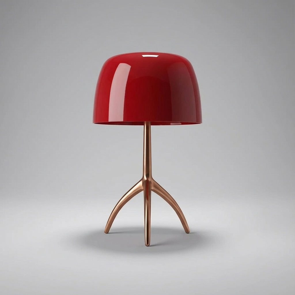 Tafellamp Driepoot Koper Wit Glazen Kap LED Woonkamer Slaapkamer Bureaulamp Modern Sfeerverlichting Nachtkastlamp | Sansoti