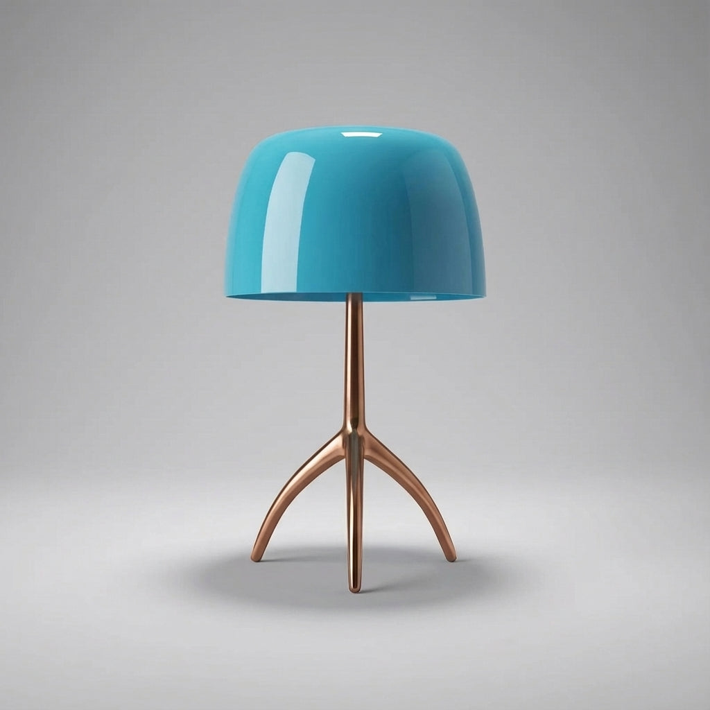 Tafellamp Driepoot Koper Wit Glazen Kap LED Woonkamer Slaapkamer Bureaulamp Modern Sfeerverlichting Nachtkastlamp | Sansoti