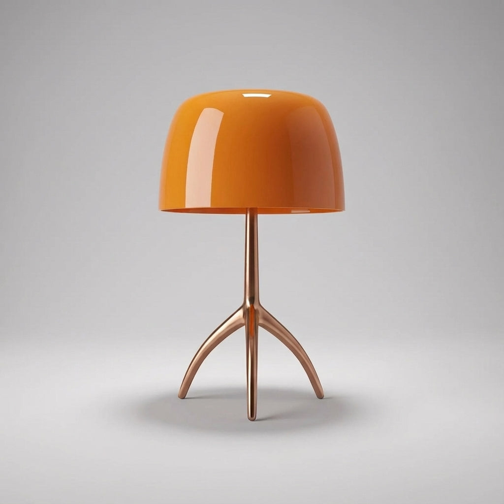 Tafellamp Driepoot Koper Wit Glazen Kap LED Woonkamer Slaapkamer Bureaulamp Modern Sfeerverlichting Nachtkastlamp | Sansoti