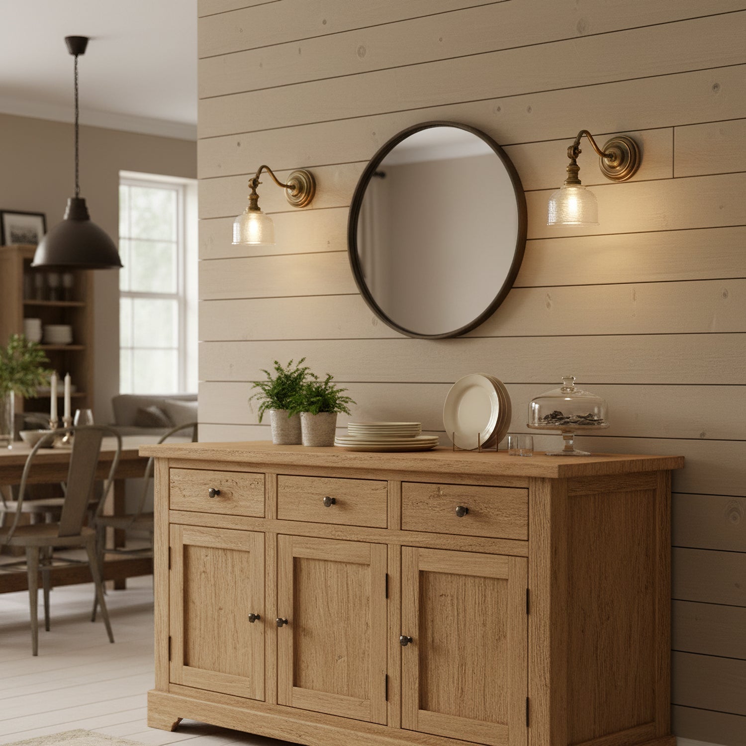 Tristan Wandlamp Messing & Glas – Klassiek Design met Warm Licht voor Keuken Eetkamer Woonkamer | Sansoti