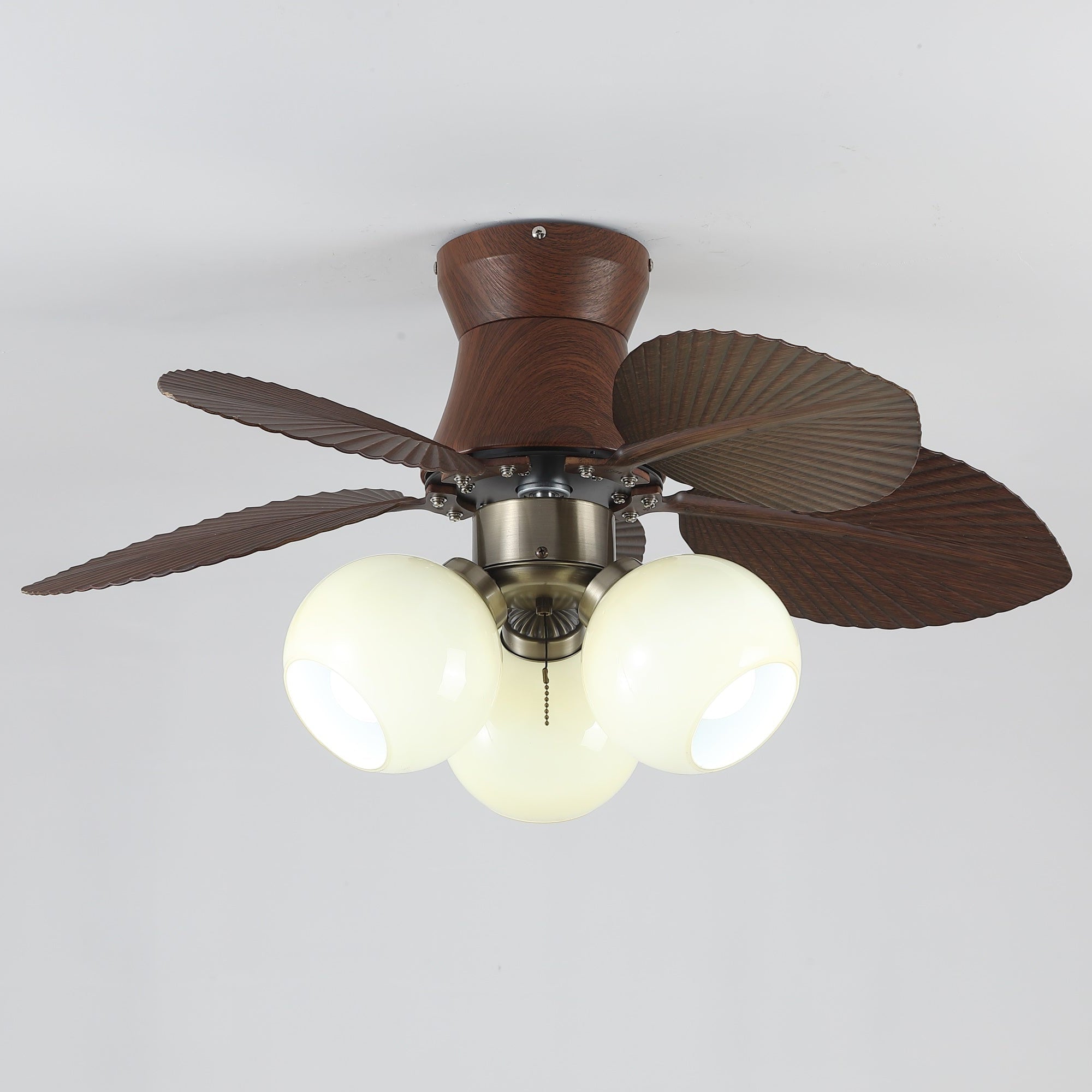 Plafondventilator met Verlichting Eikenfinish ø80cm Dimbaar Afstandsbediening 6 Snelheden Interieur Moderne Ventilator met Verlichtingskap Beige | Sansoti