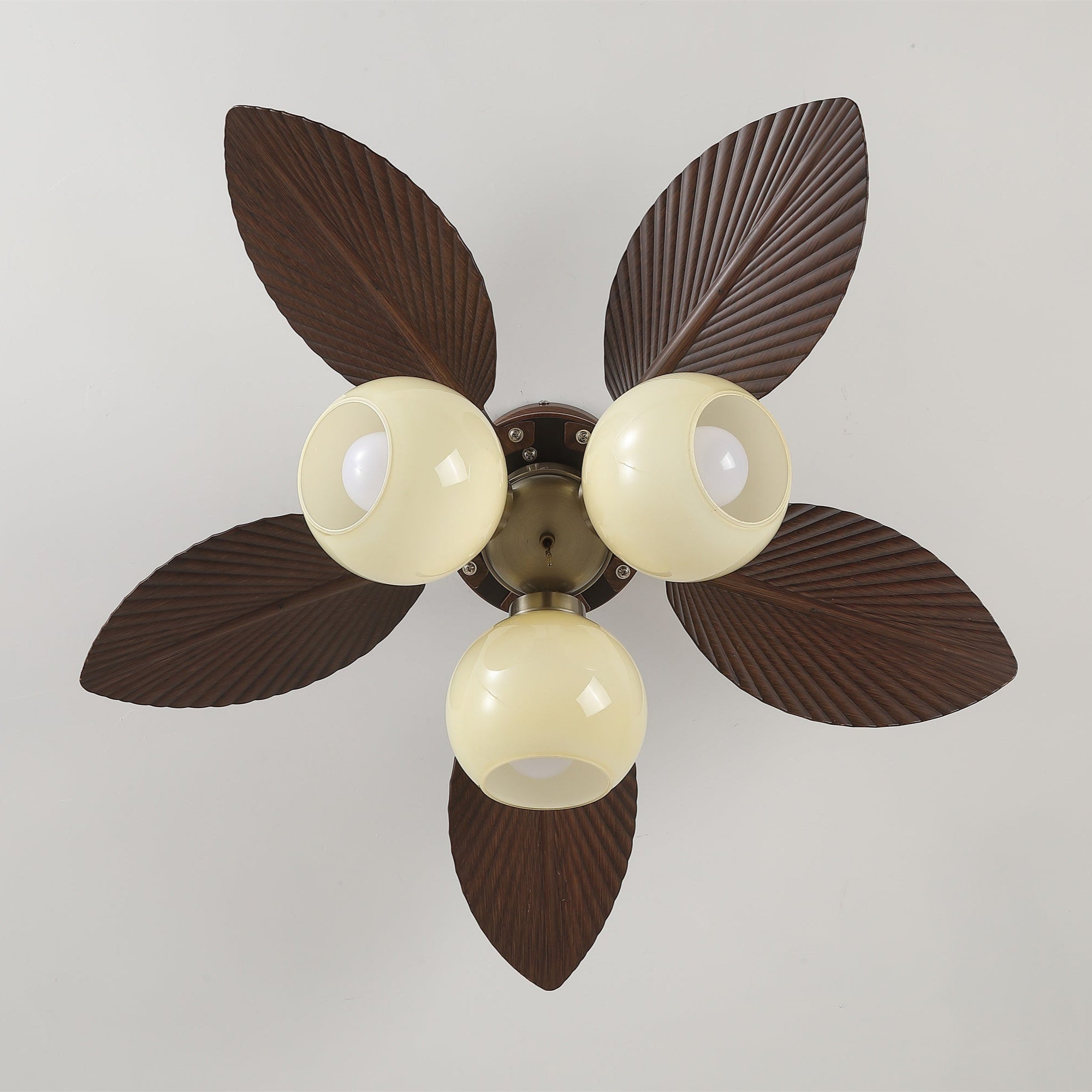 Plafondventilator met Verlichting Eikenfinish ø80cm Dimbaar Afstandsbediening 6 Snelheden Interieur Moderne Ventilator met Verlichtingskap Beige | Sansoti