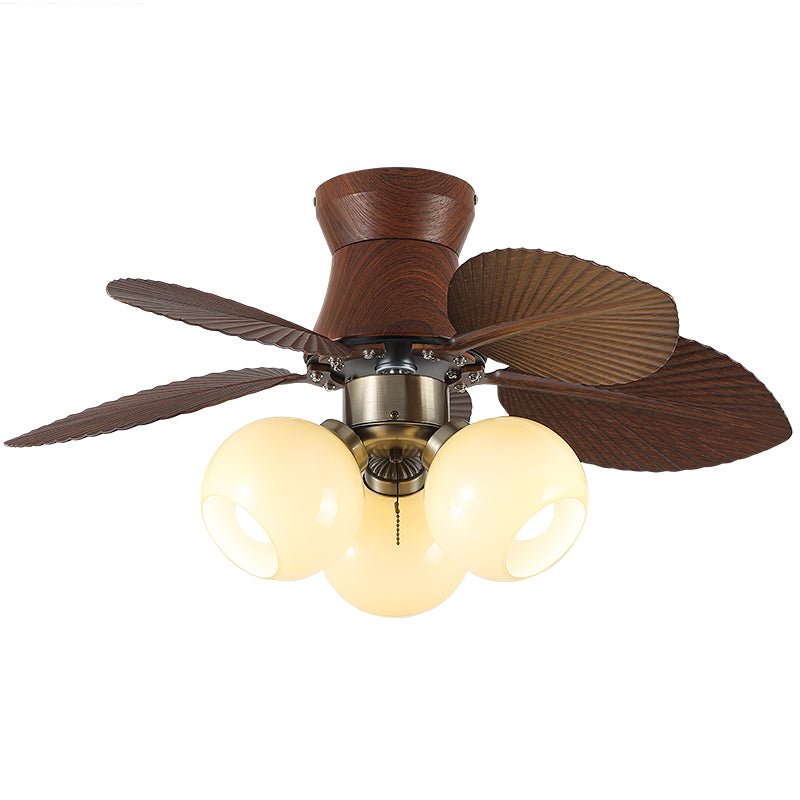 Plafondventilator met Verlichting Eikenfinish ø80cm Dimbaar Afstandsbediening 6 Snelheden Interieur Moderne Ventilator met Verlichtingskap Beige | Sansoti