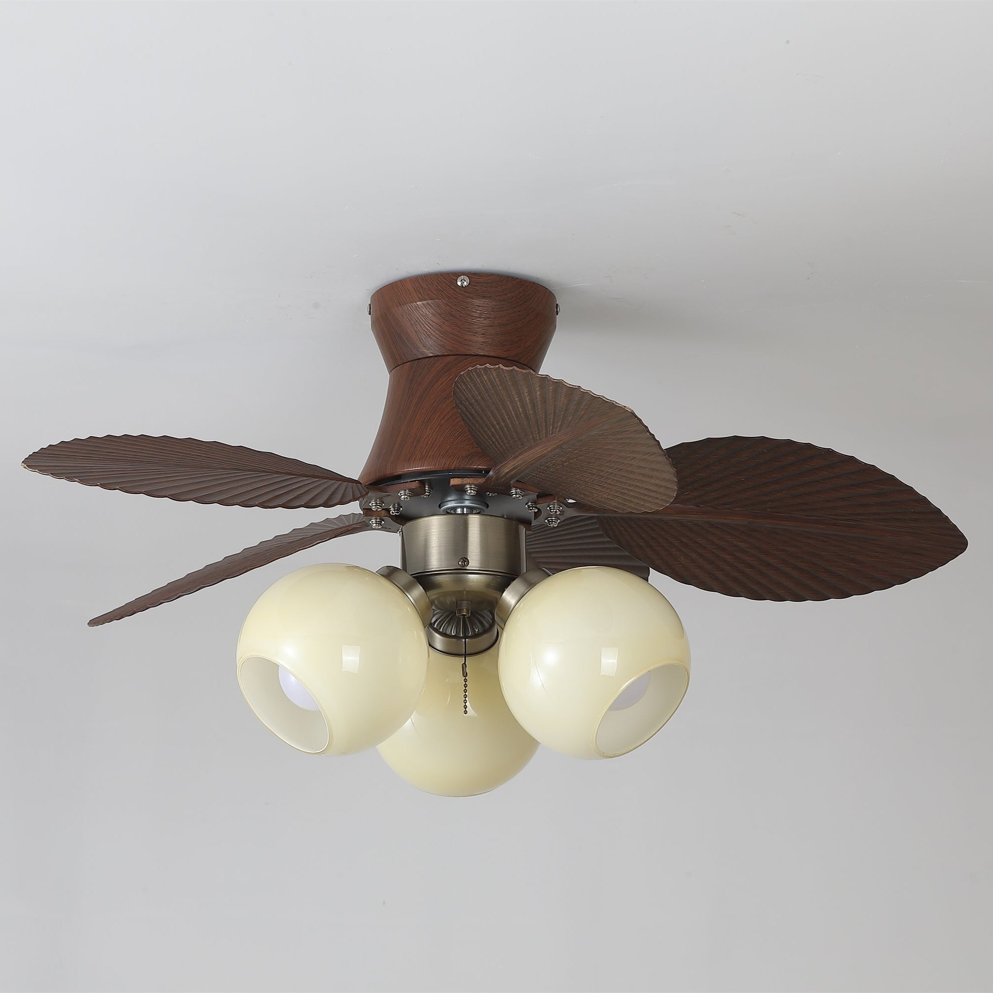 Plafondventilator met Verlichting Eikenfinish ø80cm Dimbaar Afstandsbediening 6 Snelheden Interieur Moderne Ventilator met Verlichtingskap Beige | Sansoti