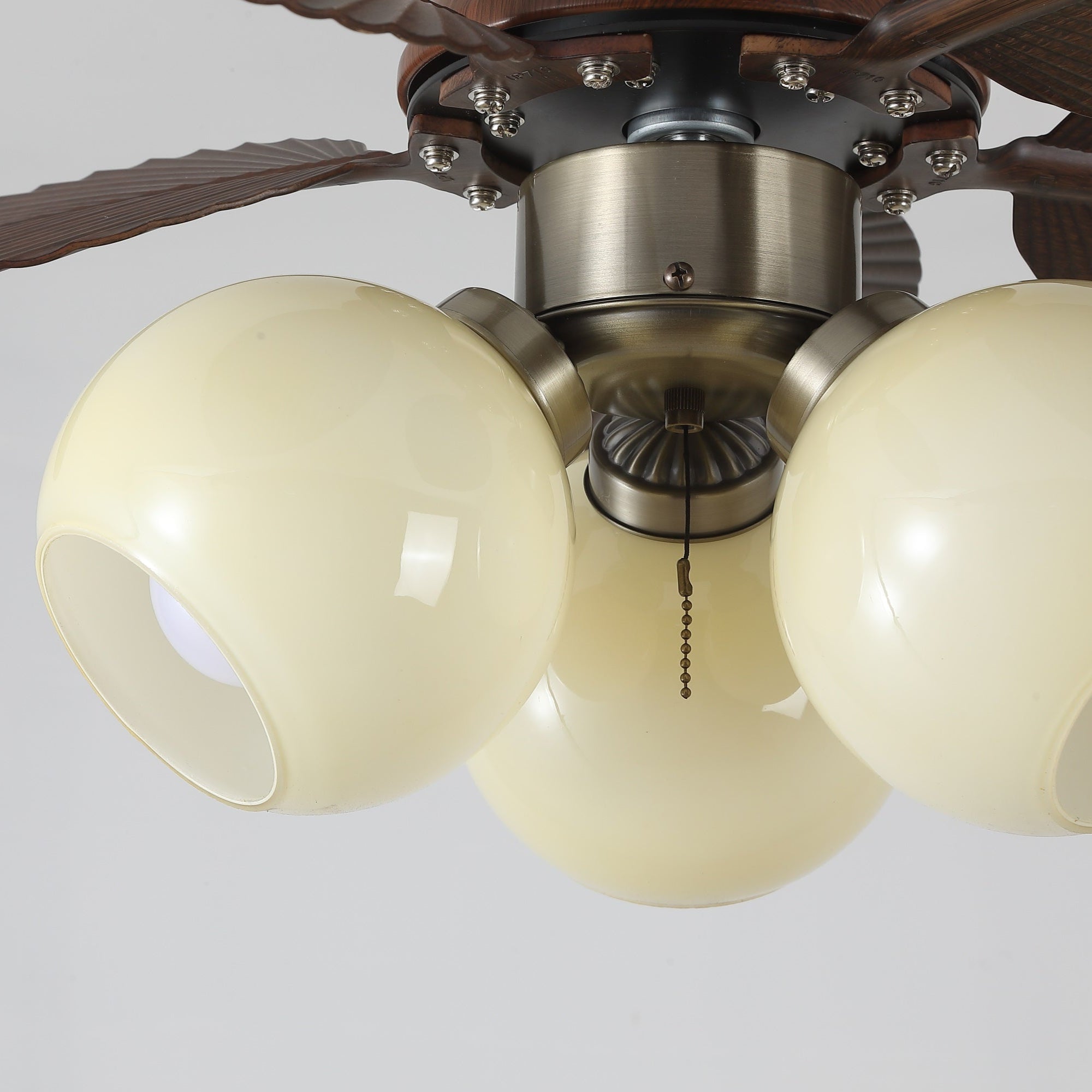 Plafondventilator met Verlichting Eikenfinish ø80cm Dimbaar Afstandsbediening 6 Snelheden Interieur Moderne Ventilator met Verlichtingskap Beige | Sansoti