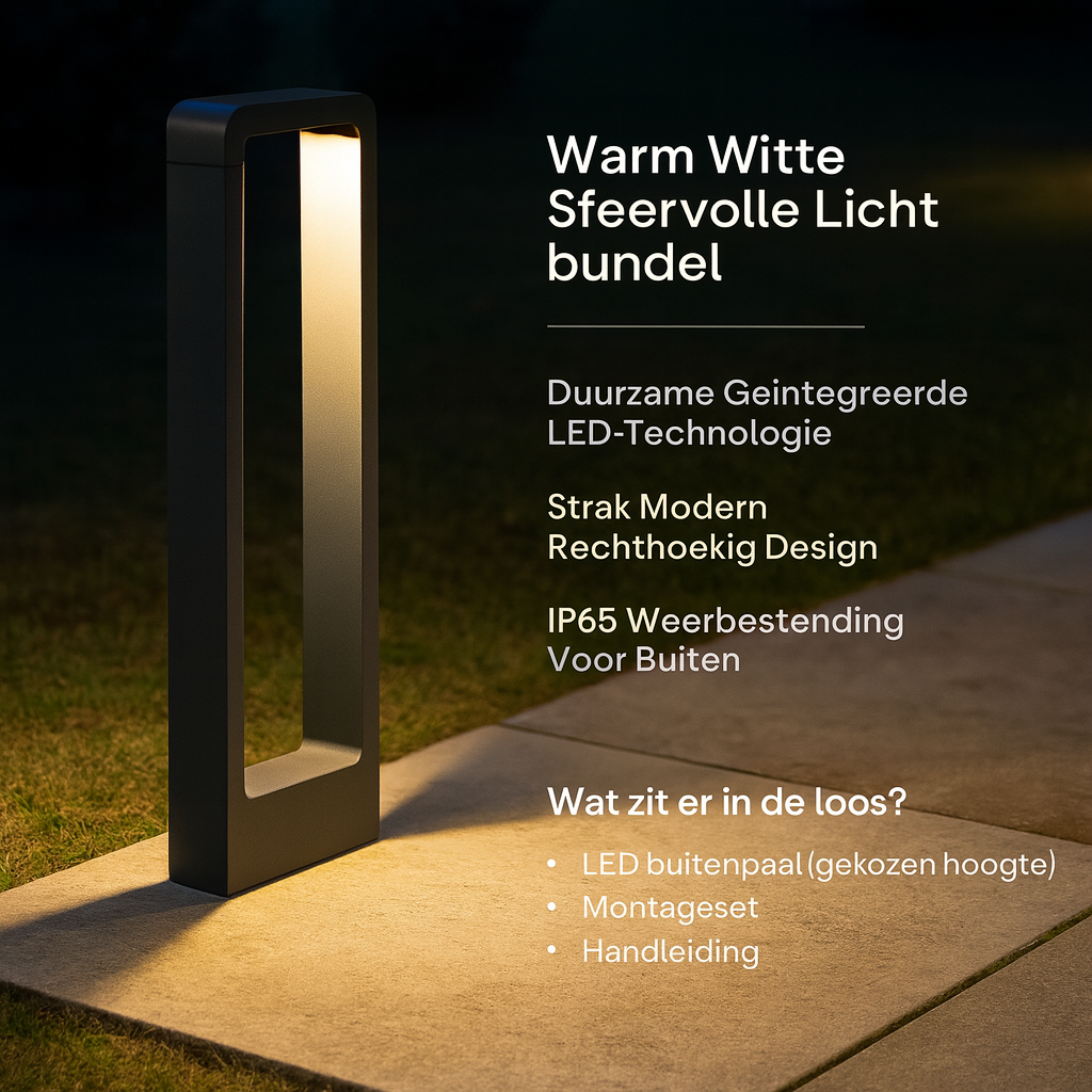 LED Tuinpaal Moderne Padverlichting Weerbestendig Buitenlamp Warm Wit Grijs Terrasverlichting Tuinlamp Sfeer | Sansoti